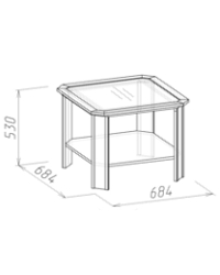 Гостиная Шерлок 16 Стол журнальный 684х684х530